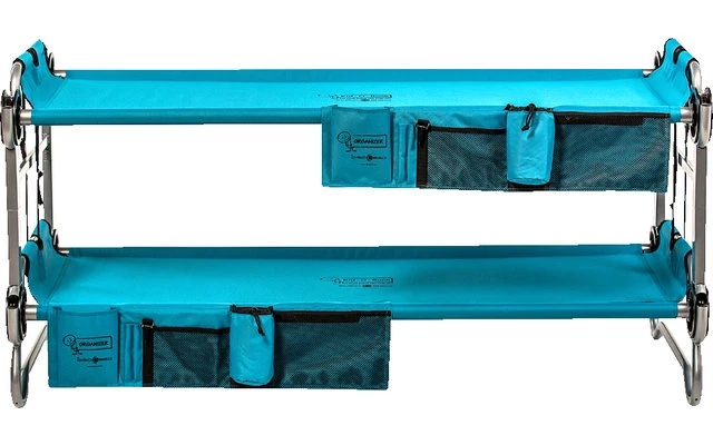 Disc-O-Bed Kid-O-Bunk Kinder Camping Stockbett Inkl. Seitentaschen Blau / Silber 1 Disc-O-Bed Kid-O-Bunk Kinder Camping Stockbett Inkl. Seitentaschen Blau / Silber